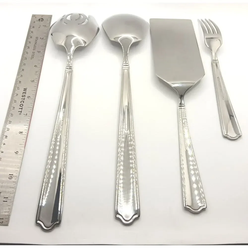 Reed & Barton Oversized 4 Piece Serving Hostess Set Stainless Flatware